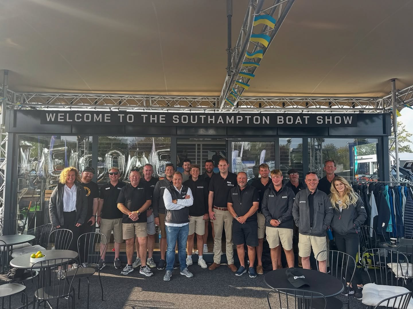 Galaxy Boats team and partners gathered at the Southampton Boat Show, representing the UK's rigid inflatable boat (RIB) and commercial workboat specialists.